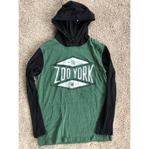 Guys Zoo York black and green long sleeve w/ hood